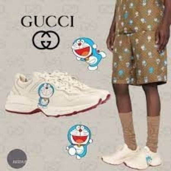 NIB Gucci x Doraemon Rhyton sneakers Limited Edition Man Size 6 Woman US 10 - Picture 3 of 10